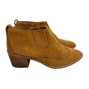Madewell Women's 9.5 Grayson Brown Suede Boho Western Cowboy Chelsea Ankle Boots